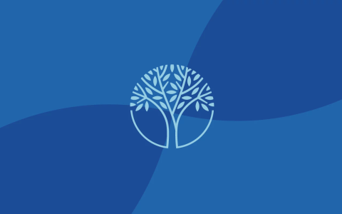 Schusterman tree logo on blue background